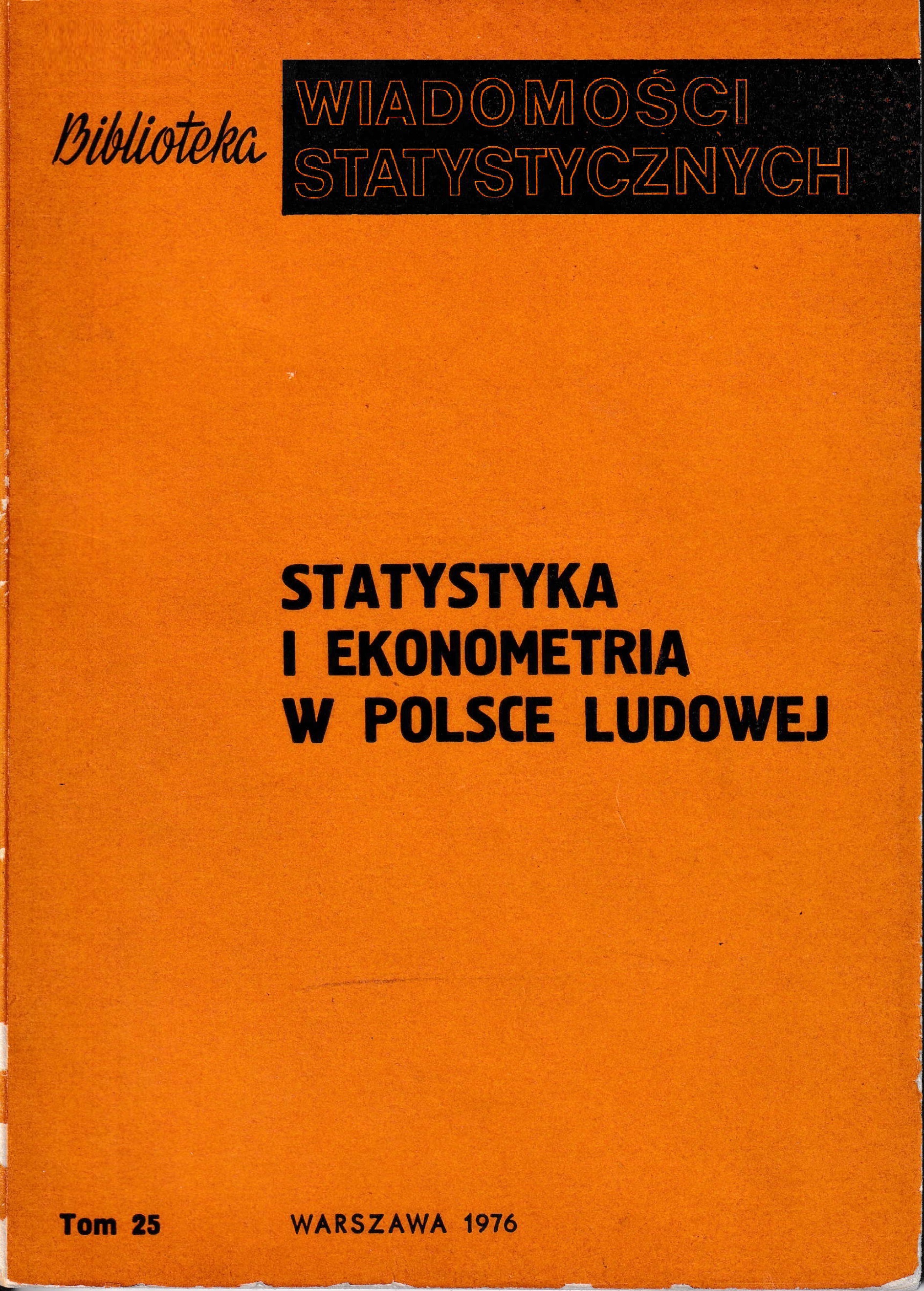 Okładka monografi - Statystyka i ekonometria w Polsce Ludowej